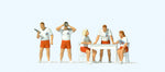 Preiser 10691 HO/OO Gauge Lifeguard Beach Rescue (5) Exclusive Figure Set