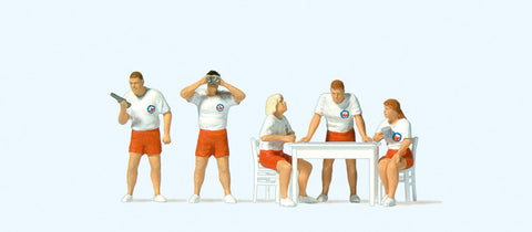 Preiser 10691 HO/OO Gauge Lifeguard Beach Rescue (5) Exclusive Figure Set