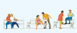Preiser 10739 HO/OO Gauge On the Park Bench (6) Exclusive Figure Set