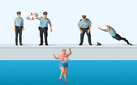 Preiser 10744 HO/OO Gauge Rescued from the Water (5) Exclusive Figure Set