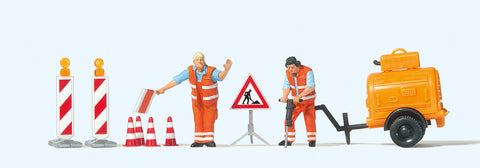 Preiser 10754 HO/OO Gauge Road Workers (2) with Compressor Exclusive Figure Set