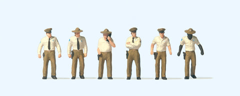 Preiser 10796 HO/OO Gauge US Sheriff Deputies (6) Exclusive Figure Set