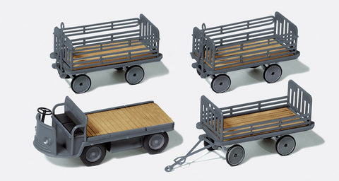 Preiser 17122 HO/OO Gauge DB Electric Vehicle & Carts (3) Kit