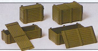 Preiser 18350 HO/OO Gauge Wooden Crates (4) Kit