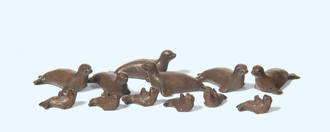 Preiser 20395 HO/OO Gauge Circus Seals (12) Figure Set