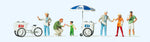Preiser 24661 HO/OO Gauge Fairground Ice Cream Sales Scene (6) Figure Set