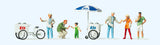 Preiser 24661 HO/OO Gauge Fairground Ice Cream Sales Scene (6) Figure Set