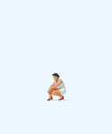 Preiser 28228 HO/OO Gauge Woman Putting on her Shoe Figure