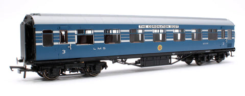 Hornby R40056B OO Gauge LMS Stanier Coronation Scot 57' RTO Coach 9006-Era 3