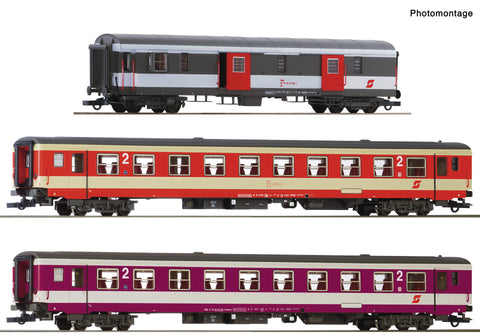 Roco 6200127 HO Gauge OBB D704 Express Train Bmpz/Ds Coach Set (3) V