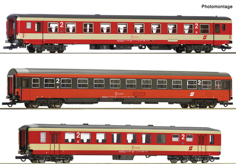 Roco 6200128 HO Gauge OBB D704 Express Train Bmpz/Bmz/Bpz Coach Set (3) V
