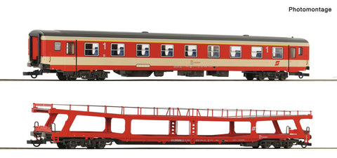 Roco 6200129 HO Gauge OBB D704 Express Train Ampz/DDm Coach Set (2) V