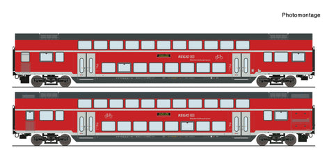 Roco 6200145 HO Gauge DBAG DBpza 2nd Class Bi-Level Coach Set (2) VI