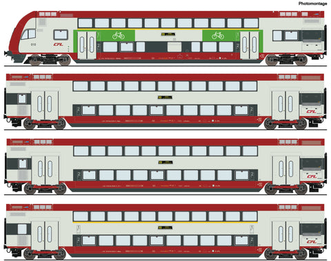 Roco 6210148 HO Gauge CFL Bi-Level Coach Set (4) VI (DCC-Fitted)