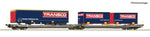 Roco 6600113 HO Gauge Hupac T3000e Dbl Pocket Wagon w/Transco Swapbody Load V