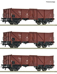 Roco 6600115 HO Gauge DR Ommu Open Wagon Set (3) III