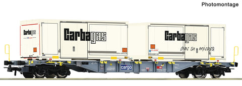 Roco 6600122 HO Gauge SBB Cargo Sgnss Flat Wagon w/Carbagas Container Load VI