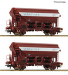 Roco 6600124 HO Gauge DB Tdgs Swivel Roof Hopper Wagon Set (2) IV