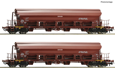 Roco 6600125 HO Gauge DR Tads-y Swivel Roof Bogie Hopper Wagon Set (2) IV