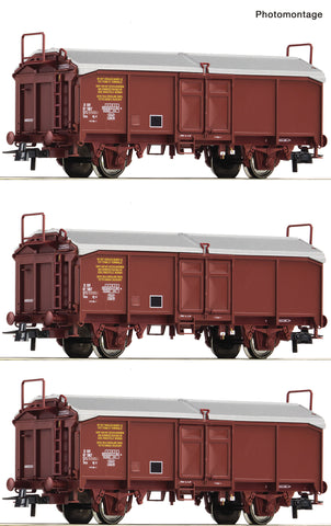 Roco 6600173 HO Gauge SNCF Tms Sliding Roof Wagon Set (3) IV