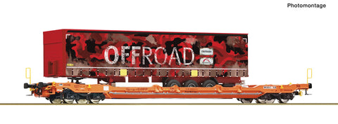 Roco 6600179 HO Gauge Wascosa T5 Pocket Wagon w/Off Road Trailer Load VI