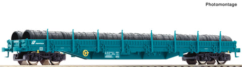 Roco 6600185 HO Gauge FS Res Bogie Stake Wagon w/Wire Reel Load V