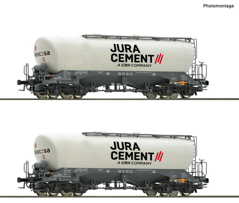 Roco 6600191 HO Gauge Wascosa/Jura Cement Uacns Bogie Silo Wagon Set (2) VI