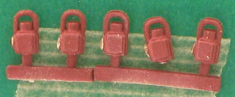 Springside DA4b/5 OO Gauge Whitemetal LMS Maroon Head & Tail Lamps (Pack 5)