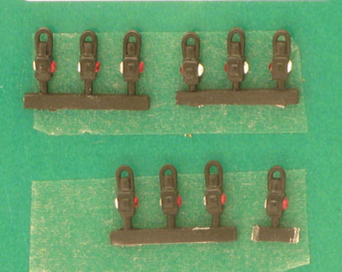 Springside DA6/10 OO Gauge Guards Van Lamps Black (Pk 10)