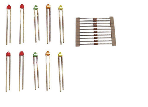 Train-Tech LED10 LED Pack Assorted Colour Subminiatures (10)