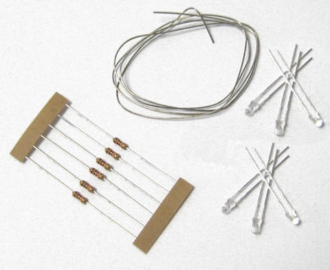 Train-Tech LED11 LED Pack Warm White (6) with Resistors & Tinned Wire