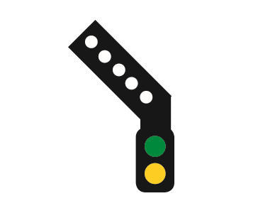 Train-Tech SS2L OO Gauge Sensor Signal (LH Feather) 2 Aspect Distant