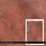 Scale Model Scenery TX100 OO Gauge Victorian Weathered Red Brick Texture Paper (x5)