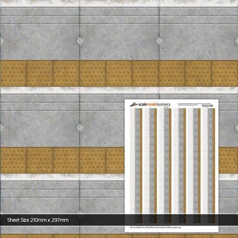 Scale Model Scenery TX212 OO Gauge Network Rail Platform Edge Coping Buff Paving (x5)