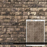 Scale Model Scenery TX245 OO Gauge Weathered Random Ashlar Brick Texture Paper (x5)