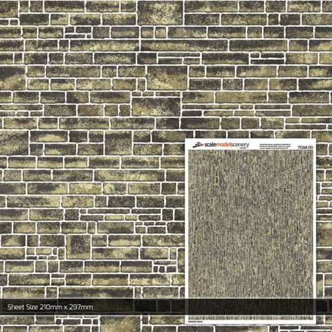 Scale Model Scenery TX268 OO Gauge Yorkshire Stone Texture Paper (x5)