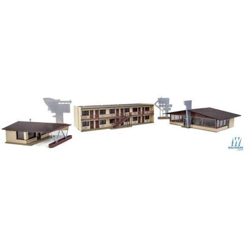 Walthers 933-3487 HO Gauge Vintage Motel with Office & Restaurant Kit
