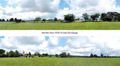 ID Backscenes 107D OO Gauge STANDARD 9" Into the Town (D) Backscene (2x 5')