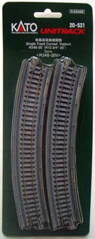 Kato 20-531 N Gauge Unitrack (R348-30V) Curved Viaduct Track 30 Degree 2pcs