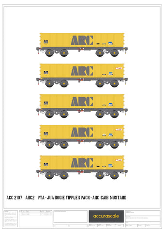 Accurascale 2107ARC2 OO Gauge PTA/JUA Bogie Tippler Pack - ARC - Inner Pack