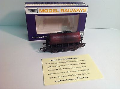 Dapol/Wessex Wagons OO Gauge Milk Tank Royal Arsenal Weathered