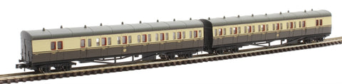 Dapol 2P-003-014 N Gauge B Set Coach Pack Great Western Choc/Cream 6413/6414