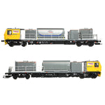 Bachmann 31-578 OO Gauge Windhoff MPV 2-Car Set Network Rail Yellow