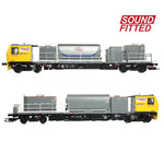 Bachmann 31-578SF OO Gauge Windhoff MPV 2-Car Set Network Rail Yellow  (SOUND FITTED)