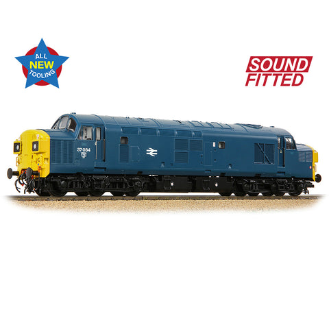 Bachmann 35-301SF OO Gauge Class 37/0 Split Headcode 37034 BR Blue (DCC SOUND)