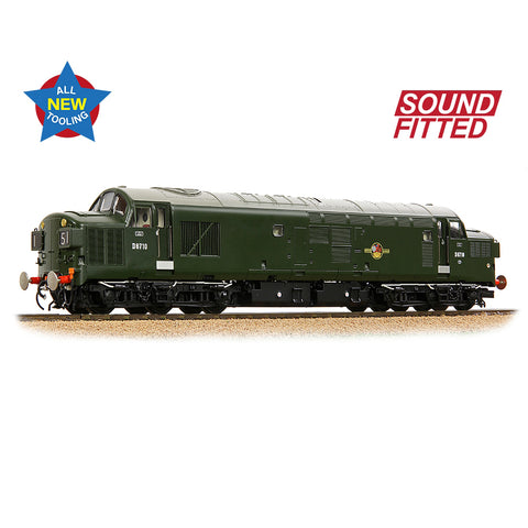 Bachmann 35-302SF OO Gauge Class 37/0 Split Headcode D6710 BR Green (Late Crest)  (SOUND FITTED)