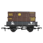 Bachmann 37-936 OO Gauge 3 Plank Wagon GWR Grey With 'GWR' Brown BD Container