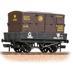Bachmann 37-936 OO Gauge 3 Plank Wagon GWR Grey With 'GWR' Brown BD Container