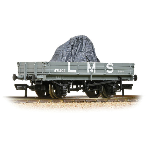 Bachmann 37-937 OO Gauge 3 Plank Wagon LMS Grey [WL]
