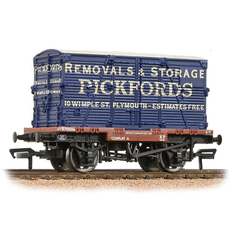 Bachmann 37-954A OO Gauge Conflat Wagon BR Bauxite (Early) With 'Pickfords' BD Cont.
